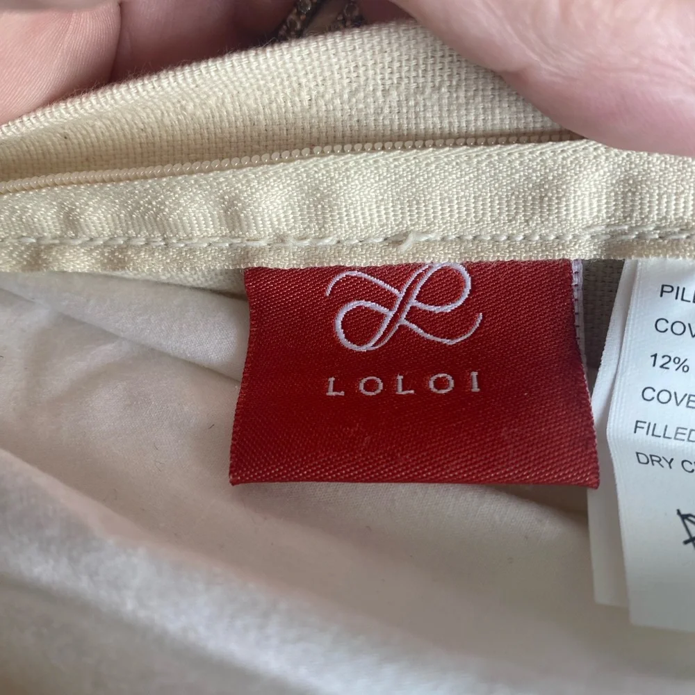 LOLOI Throw pillow, cotton, wool, Jute 13”x21” woven, artisan unique